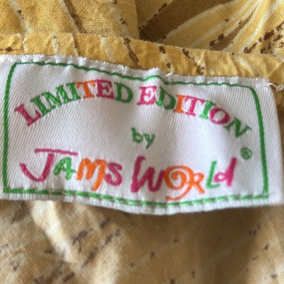 Jams World Limited Edition Palm Delight Brown Surplice Midi Dress Size Medium - Picture 8 of 13